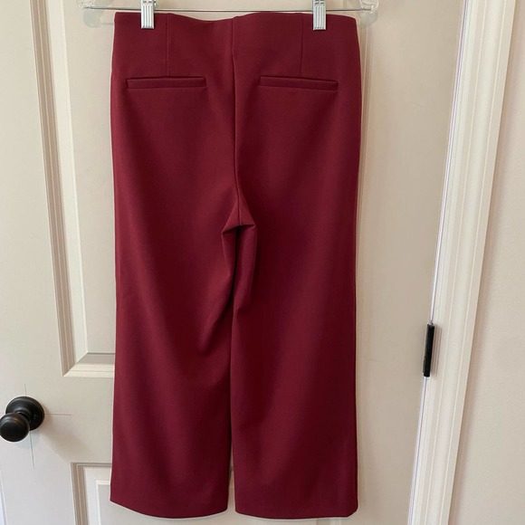 LOFT Raspberry Cropped Straight Leg Pants Trousers Elastic Waist Size XS Petite - Picture 4 of 4